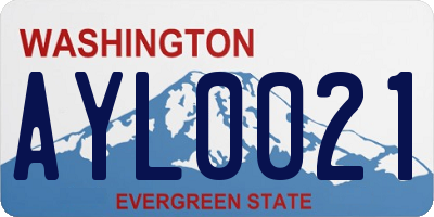 WA license plate AYL0021