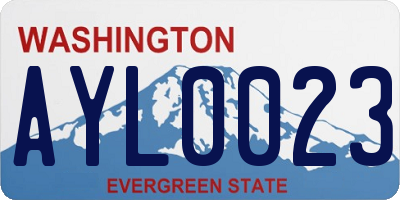 WA license plate AYL0023