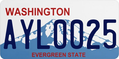 WA license plate AYL0025