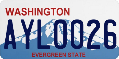 WA license plate AYL0026