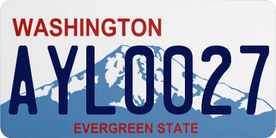 WA license plate AYL0027
