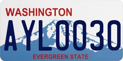 WA license plate AYL0030