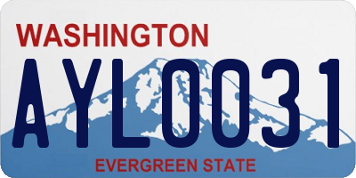 WA license plate AYL0031