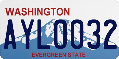 WA license plate AYL0032