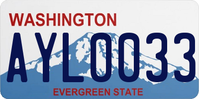 WA license plate AYL0033