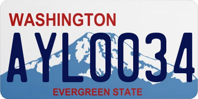 WA license plate AYL0034