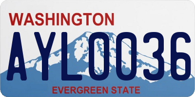 WA license plate AYL0036
