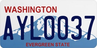 WA license plate AYL0037