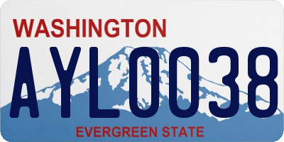 WA license plate AYL0038