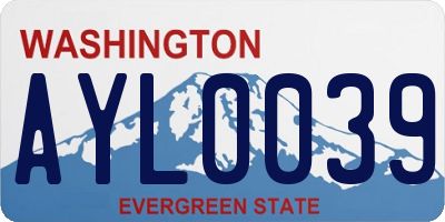 WA license plate AYL0039