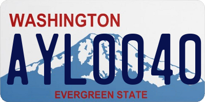 WA license plate AYL0040