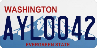 WA license plate AYL0042