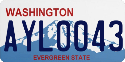 WA license plate AYL0043