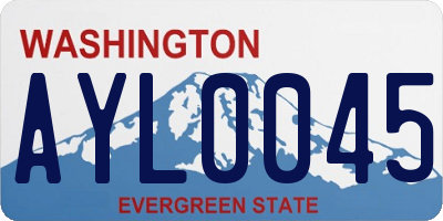 WA license plate AYL0045