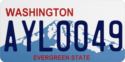 WA license plate AYL0049