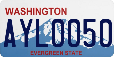 WA license plate AYL0050