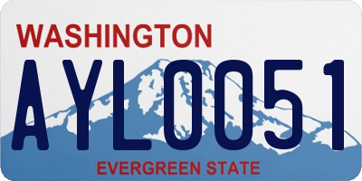WA license plate AYL0051