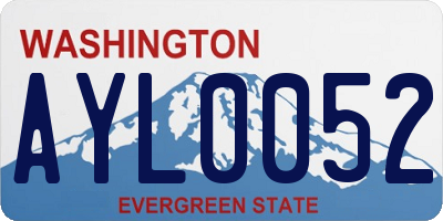 WA license plate AYL0052