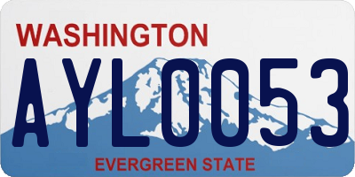 WA license plate AYL0053