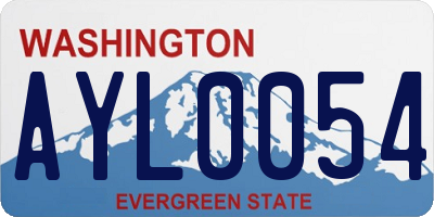 WA license plate AYL0054
