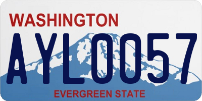WA license plate AYL0057