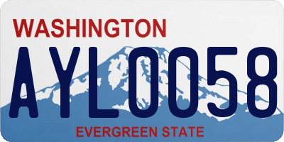 WA license plate AYL0058