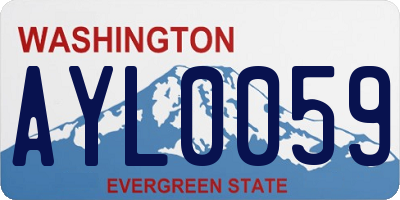 WA license plate AYL0059