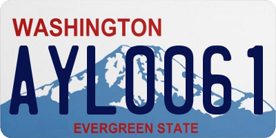WA license plate AYL0061