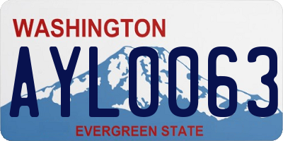 WA license plate AYL0063