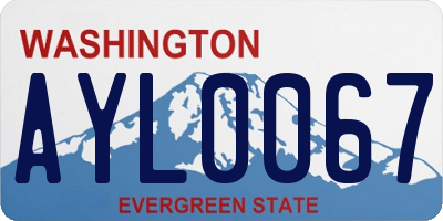 WA license plate AYL0067