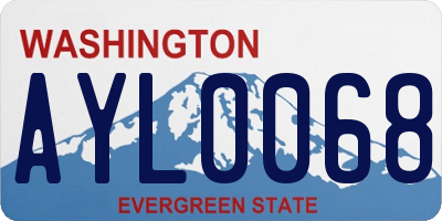 WA license plate AYL0068