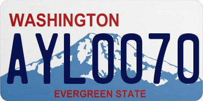 WA license plate AYL0070