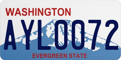 WA license plate AYL0072