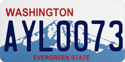WA license plate AYL0073