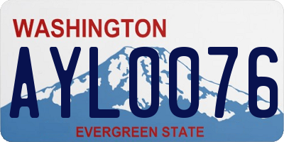 WA license plate AYL0076