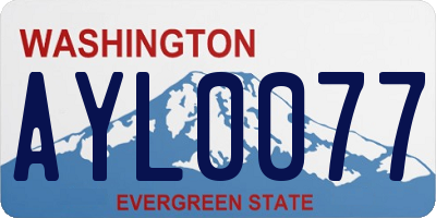 WA license plate AYL0077