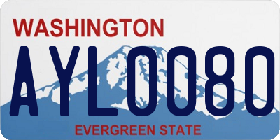 WA license plate AYL0080