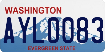 WA license plate AYL0083