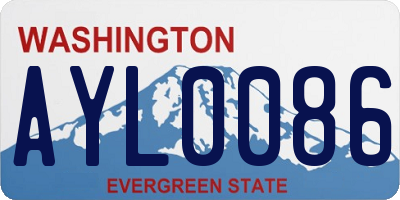 WA license plate AYL0086