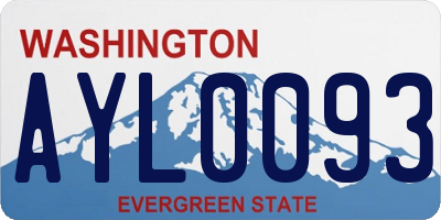 WA license plate AYL0093