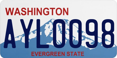 WA license plate AYL0098