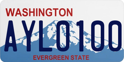 WA license plate AYL0100