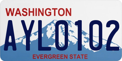 WA license plate AYL0102