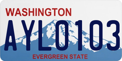 WA license plate AYL0103