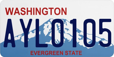 WA license plate AYL0105