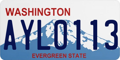 WA license plate AYL0113