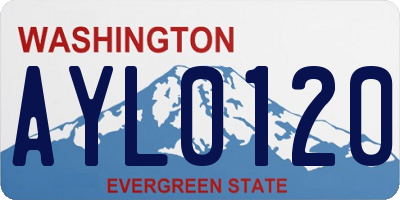 WA license plate AYL0120