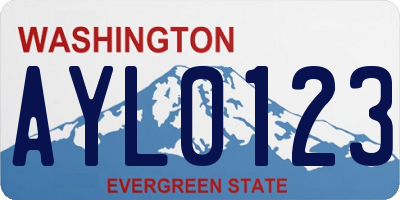 WA license plate AYL0123
