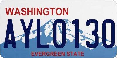 WA license plate AYL0130