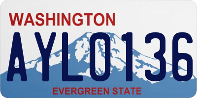 WA license plate AYL0136